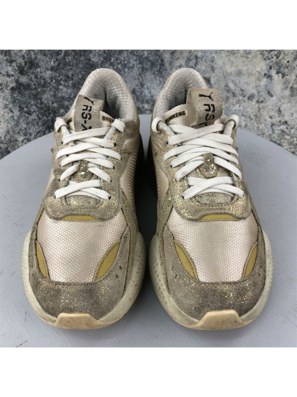 Puma Women's Size 9 RS-X Winter Glimmer Cream Gold Lace-Up Sneakers 372761-01 - Picture 6 of 12